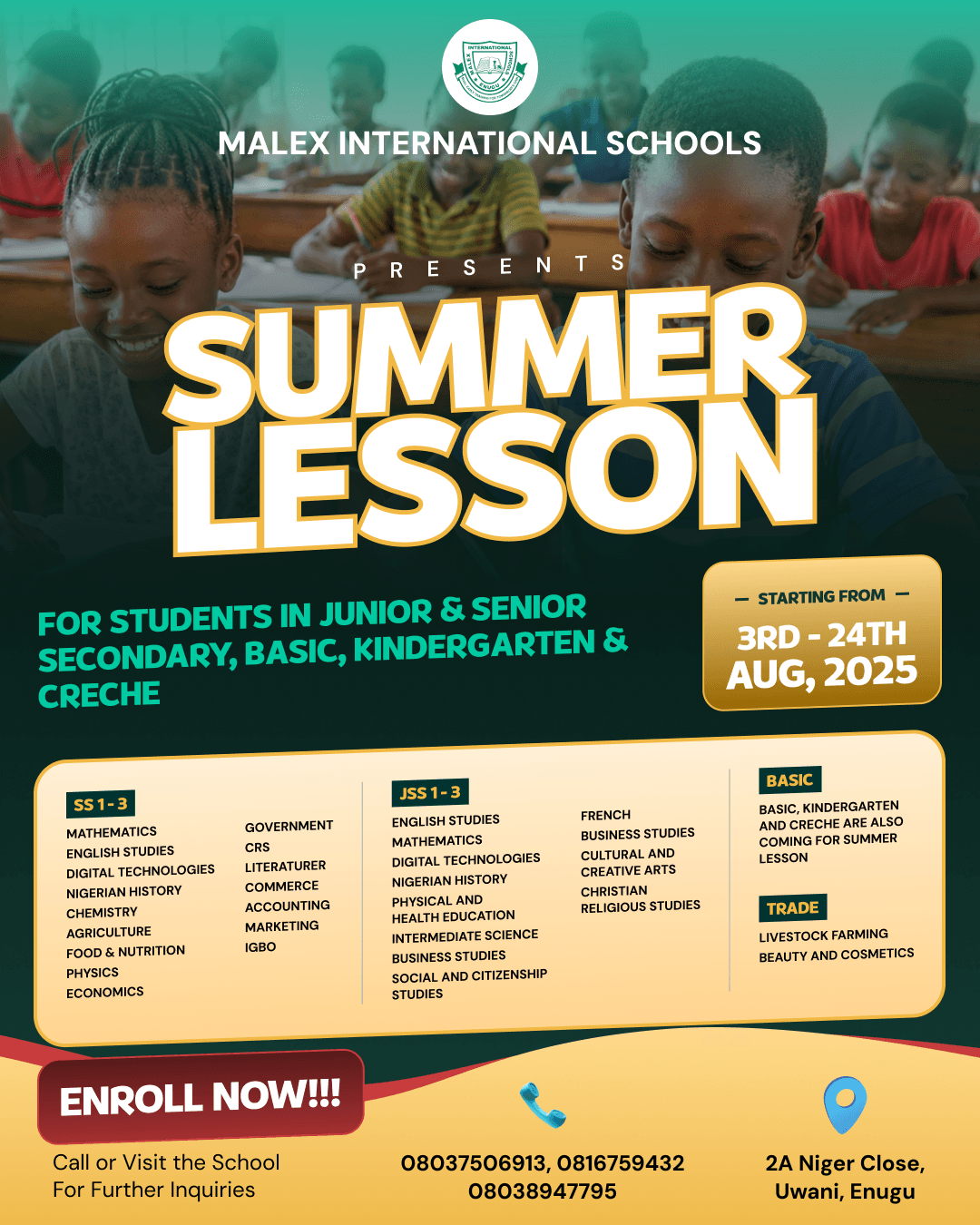 Summer lessons are open
